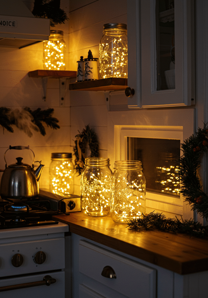 Fairy Lights in Mason Jars