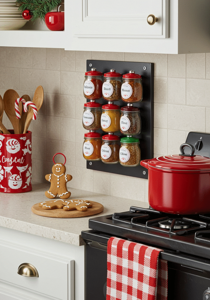 Magnetic Spice Rack in Red & Green