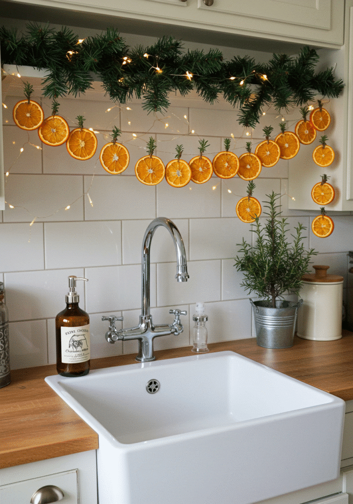 DIY Citrus Garland over the Sink