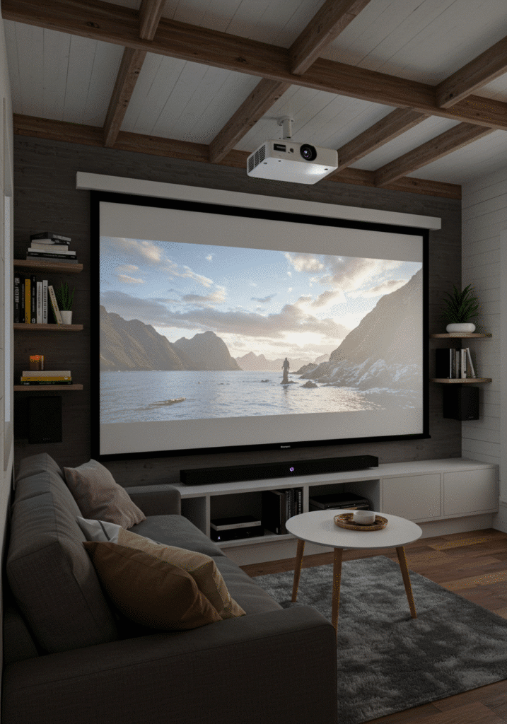 Wall-Mounted Projector Instead of a TV