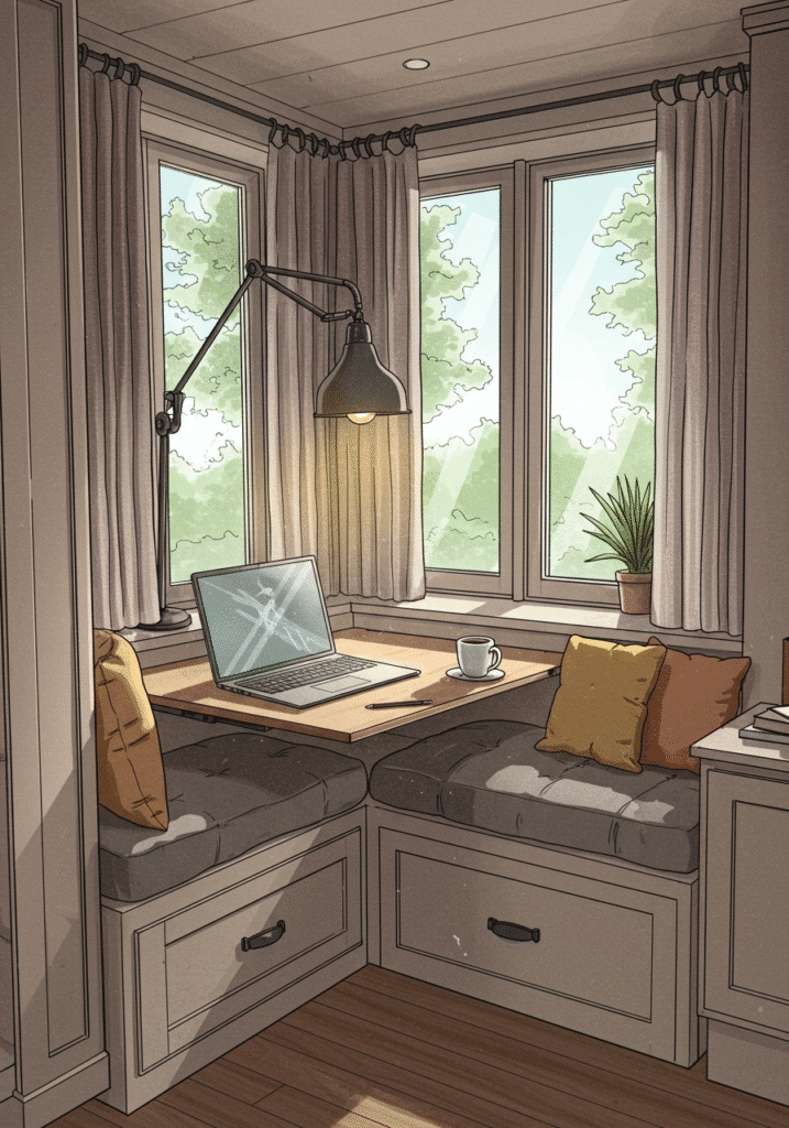 Nook It Up: Turn Your Window Seat into Office Space