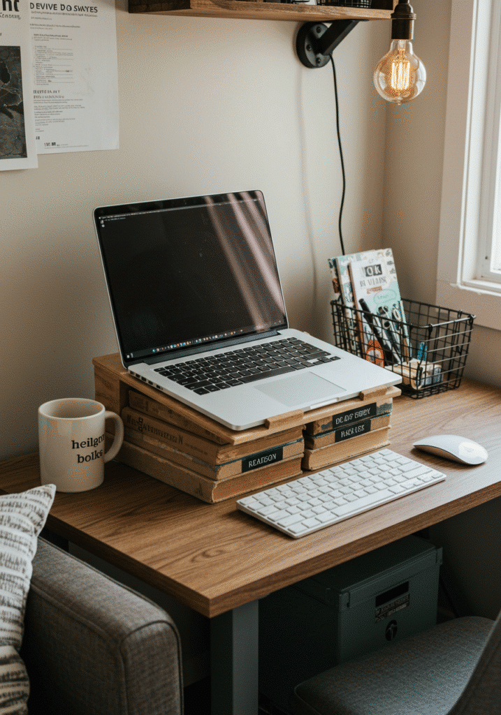 DIY Laptop Stand from Books or Crates