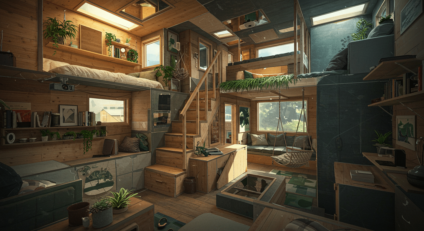 22 Clever Ideas for Your Tiny House Elevated Living Room
