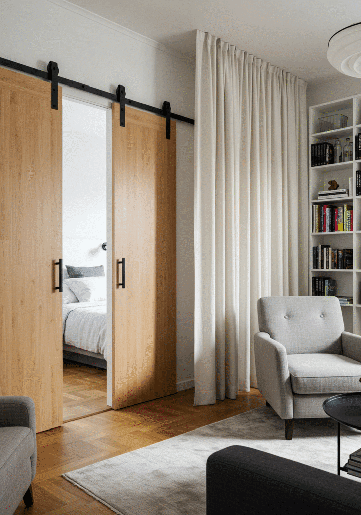 Use Sliding Doors or Curtains Instead of Swing Doors