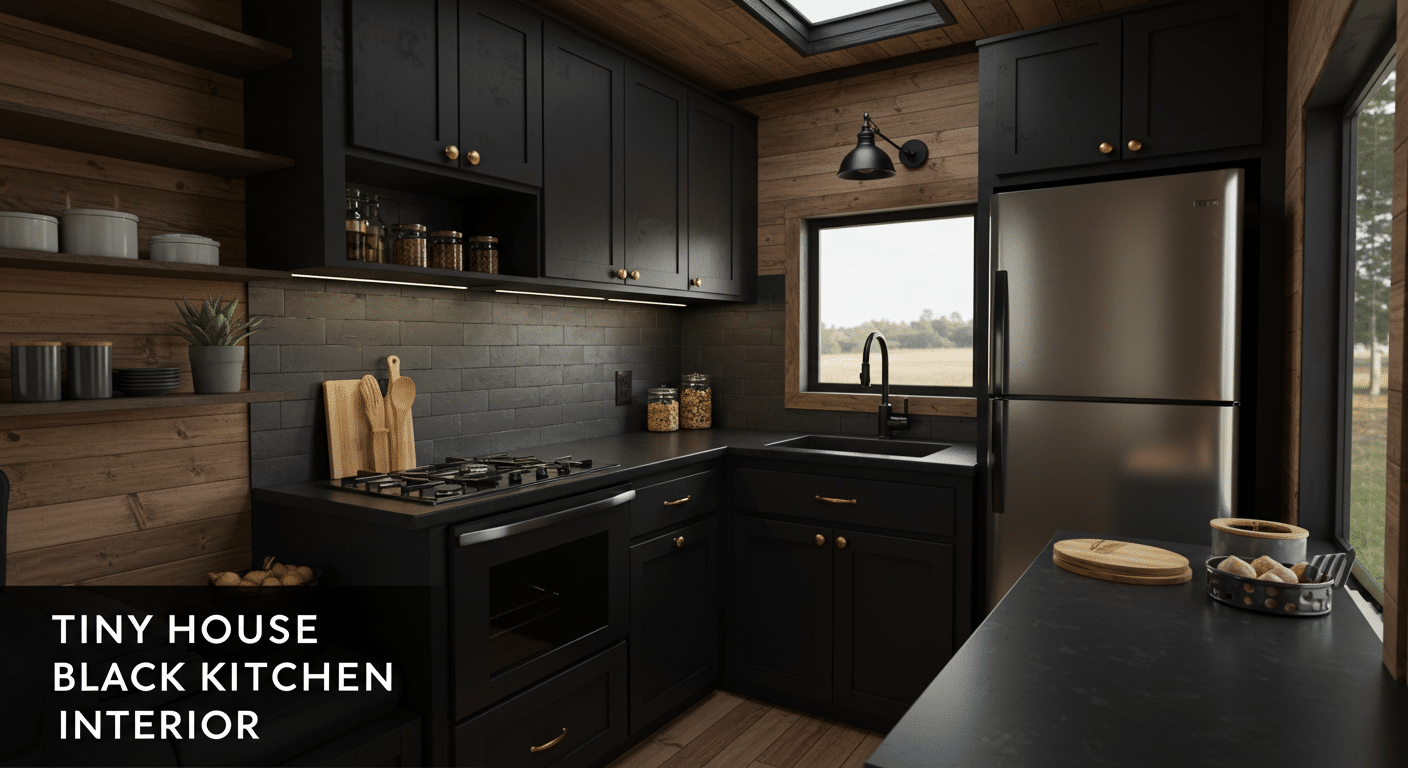 Top 14 Tiny House Kitchen Black Interiors Design Ideas | Small Space Solutions