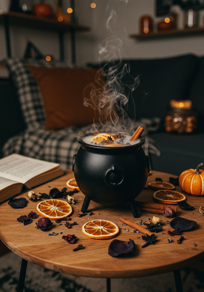 Spooky-Scented Potpourri in a Cauldron