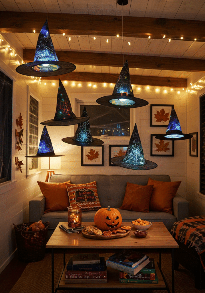 Floating Witch Hats from the Ceiling
