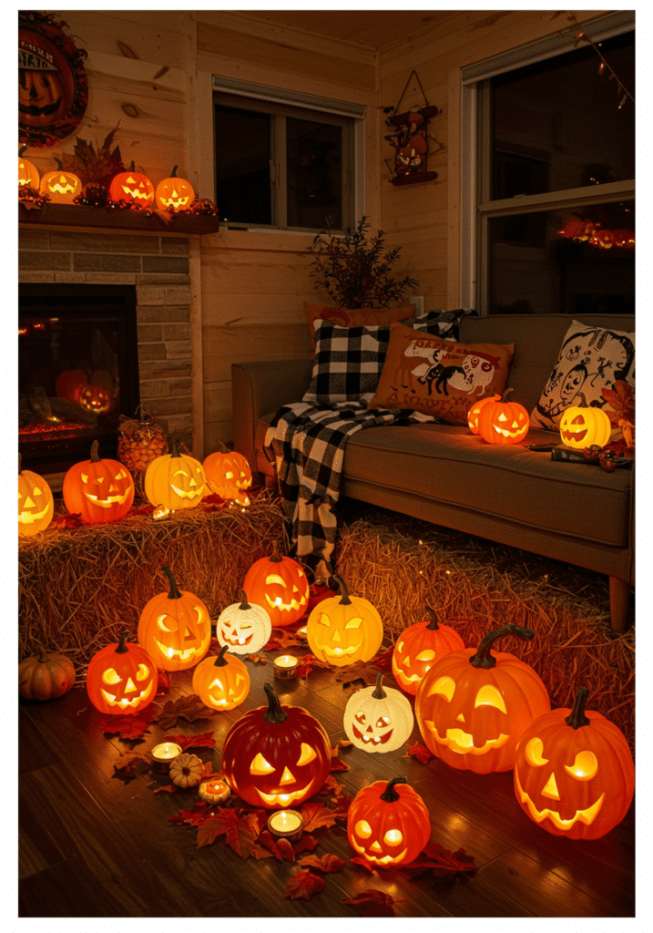 LED Pumpkin Patch on the Floor