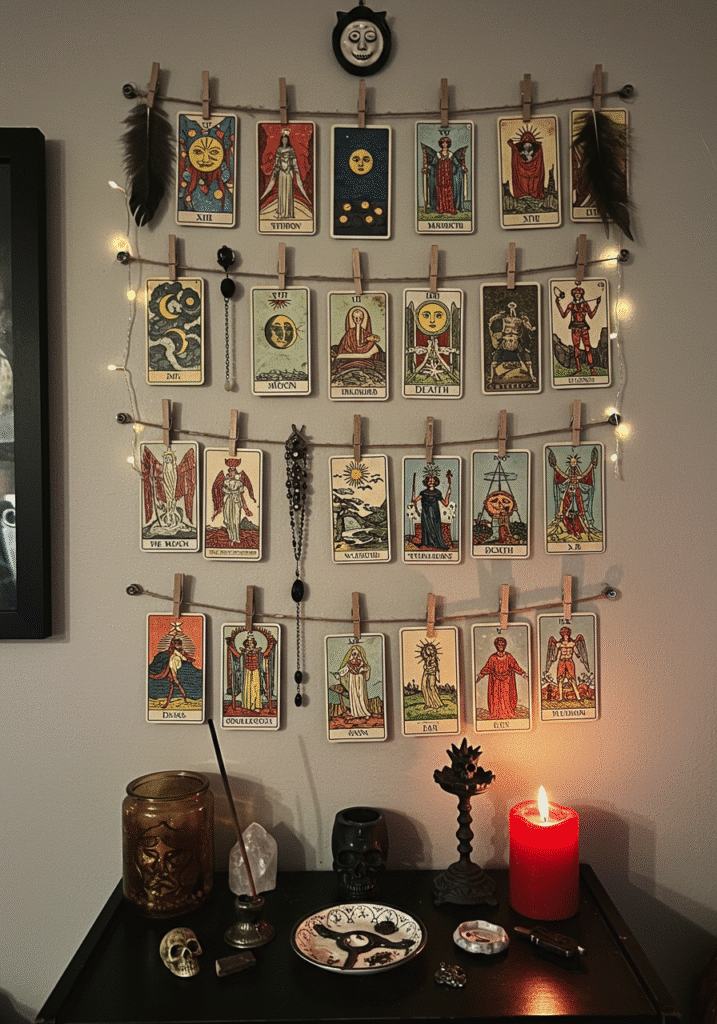 Tarot Card Display on the Wall