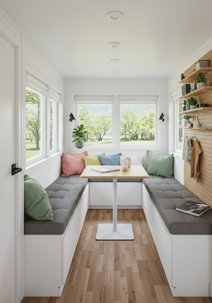 Built-In Benches Along the Walls
