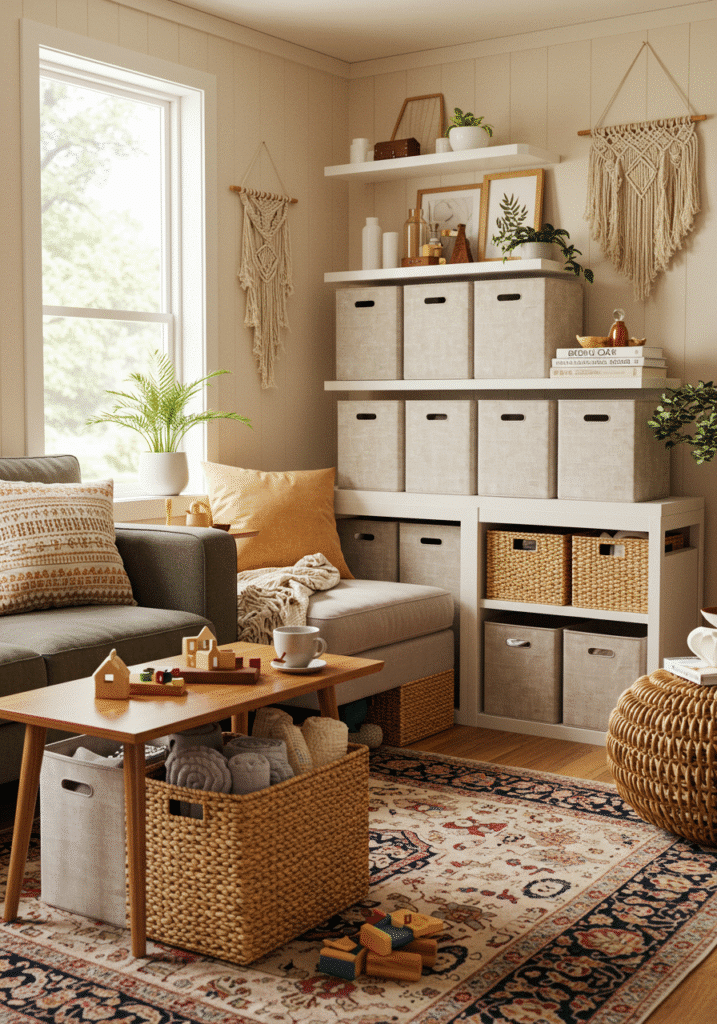Use Baskets and Bins for Stylish Clutter Control