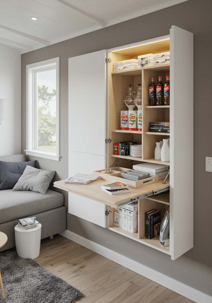 Fold-Out Storage Cabinets for Flexibility